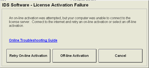 License Activation Failure